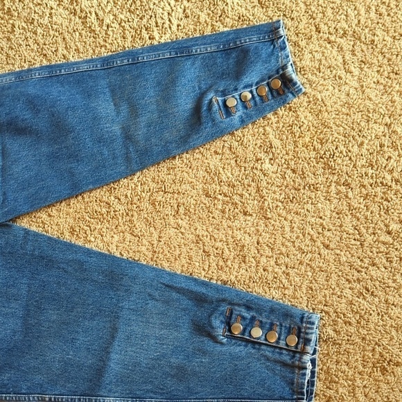 Vtg Gitano Jeans Ankle Snap Tapered cotton details high waist denim W31 W28 - Picture 5 of 9